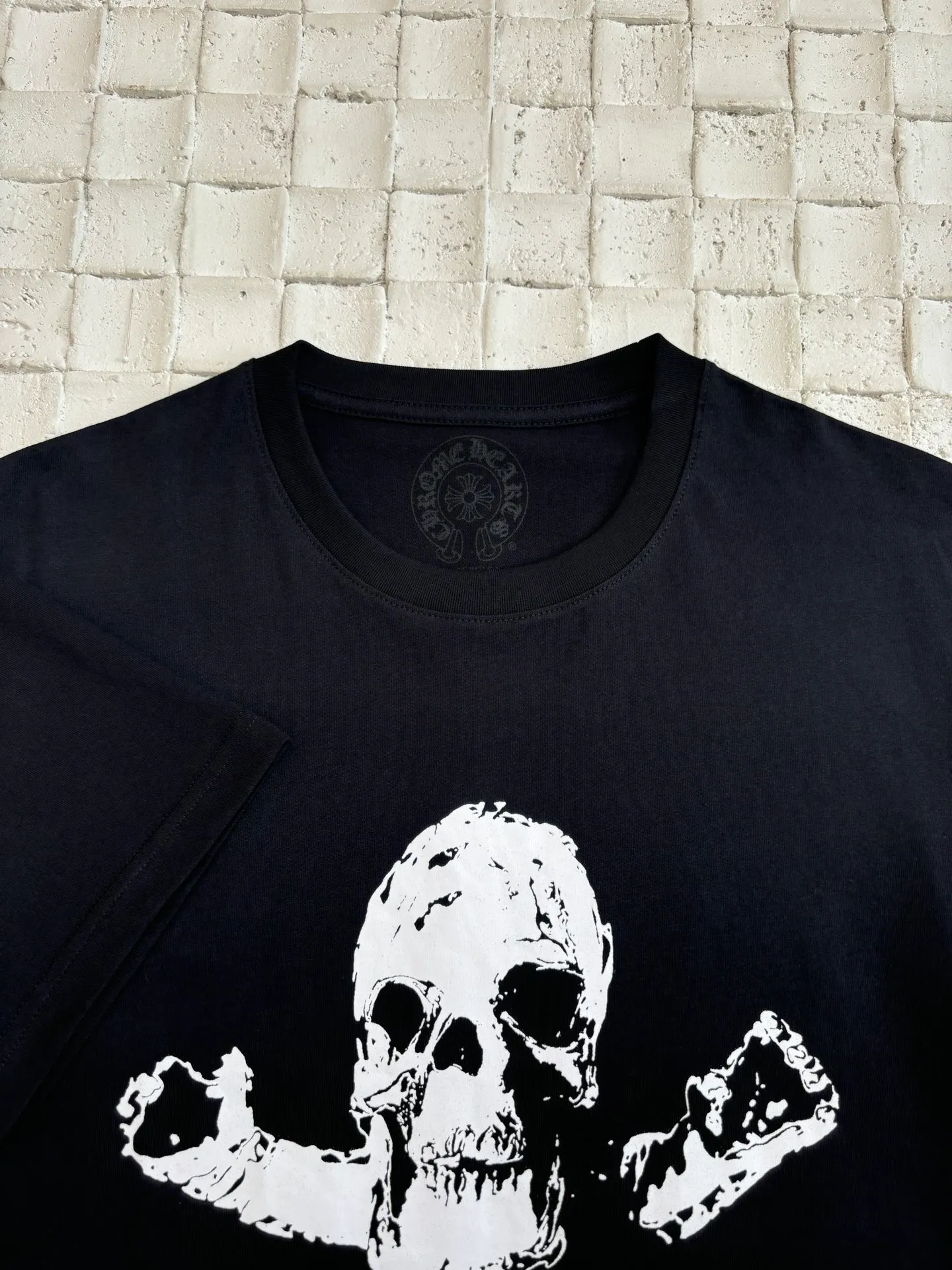🅿️270 Come Hearts*/Cro Heart 25Ss new FOTI skull printed short-sleeved T-shirt. The fabric is made of 26-woven 200g cotton. The printing is made of black ink. Water slurry printing. Customized supporting accessories. Size: S/M/L